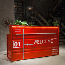 Industrial style Corner cashier Bar counter Retro Wrought iron front desk Bar Cafe Snooker room Clear bar meal cashier