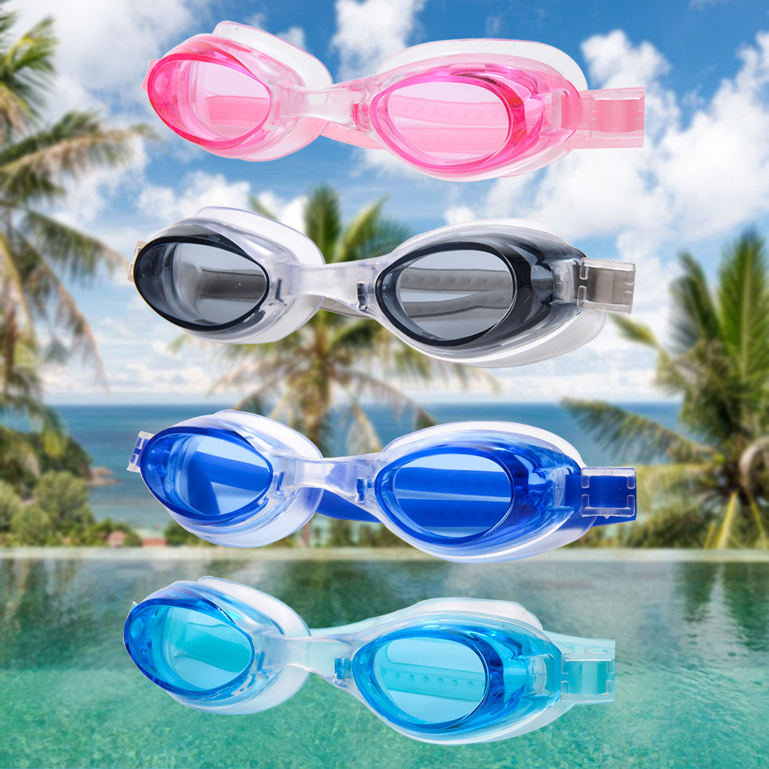 1 set 2 sets (send earplugs)Male and female adult swimming glasses Waterproof student childrens goggles