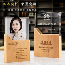  Crystal trophy custom-made Honor competition award Wooden lettering creative authorization card Medal making souvenir