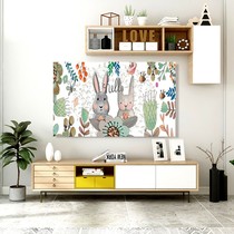 Cartoon fabric new LCD TV dust cover cover cover 55 inch 75 inch wall-mounted 65 inch curtain cloth towel