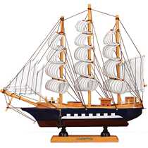 Sailboat model ornaments smooth sailing ship model living room small wooden boat entrance wine cabinet TV cabinet bookcase decoration gift