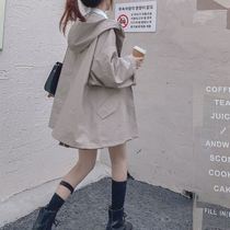 Hooded windbreaker coat women 2021 new spring and autumn temperament leisure loose slim Joker bf Harajuku trend ins ins