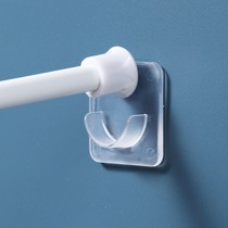 Transparent bathroom bath curtain rod fixed bracket hook-free punch-free mounting telescopic rod upholstered powerful adhesive hook