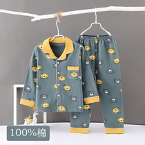 Cotton children's pajamas cotton spring and autumn cartoon home clothes for boys and girls children cute long sleeve cotton suit
