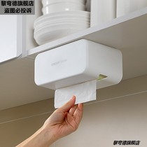 Nordic non-perforated kitchen wall-mounted tissue box bathroom drawing paper box no trace paste paper tissue storage box