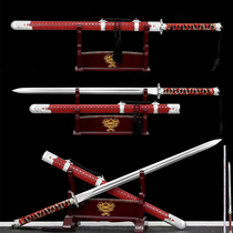 Tang Yokoknife Longquan Town Residence Treasure Sword Embroidered Spring Knife Integrated Don Sword Manganese Steel Knife Sword Cutter Body Cold Weapon without cutting edge