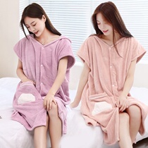 Large bath towel wearable can be wrapped in womens bathrobe home autumn and winter than cotton absorbent towel wearable cloak
