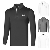Golf mens long sleeve T-shirt sports quick-drying breathable polo shirt top sweat-sucking loose lapel ball clothes
