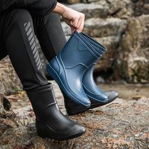 Mens premium non-slip fashion rain shoes 2021 fashionable rain boots non-slip anti-odor summer soft bottom waterproof shoes