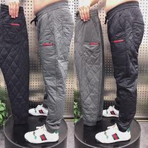 Winter down cotton trousers men's slim light cotton trousers Joker toe casual pants wear cold-proof thick warm pants