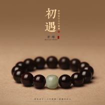 Leaf-leaf sandalwood string and Tian Yuwen play lady sandalwood cold door play single lap Buddha bracelet boys style