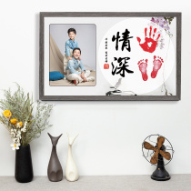 One-year-old a ritual shou zu yin brotherhood brother and sister inkpad baby age souvenirs Creative Footprints handprint baby