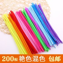 6mm color ultra-dense wool felt hair roots twist rod wool strips diy handmade baby doll material pack 5 pieces