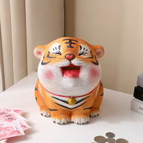 Net red zodiac tiger ornaments cute large-capacity piggy bank creative Nordic decorative piggy bank resin crafts
