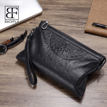 BACKFLY MENS HANDS WITH BAG 2022 NEW TIDE GENUINE LEATHER LIGHT LAVISH BAG LETTER ENVELOPING BUSINESS CASUAL HAND GRAB BAG