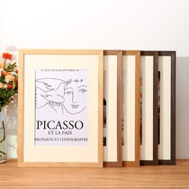 Solid wood photo frame setting table frame hanging wall mounting A4a3 sketch four open 8K16 large poster frame display