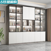 Glass door combined bookcase solid wood ecosystem living room by wall custom wall bookshelf bookcase