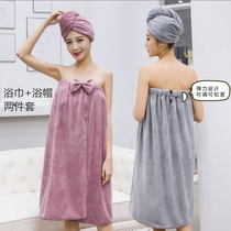 Dry hair cap bath towel set super absorbent quick-drying 2021 New Bath skirt dry shower cap towel non-cotton headscarf