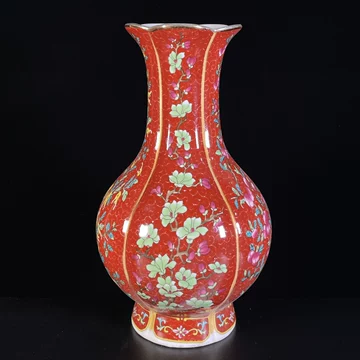 中国 景德鎮 琺瑯彩纏枝蓮玉壺春瓶 賞物観賞瓶 現代工芸品 装飾品 花瓶 中国 景德鎮 琺瑯彩纏枝蓮玉壺春瓶 賞物観賞瓶 現代