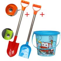 Large children's beach toy set to play with sand boys baby kids beach digging sand shovel and bucket tools