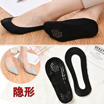3 5 Double low Help pure cotton bottom not dropping with summer socks Ice Silk boat Sox Women Summer thin Silicone Anti Slip Invisible Shallow