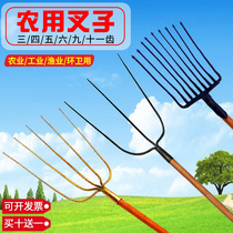 Large steel forks iron forks agricultural tools triangular forks agricultural tools land loosening grass forks iron forks iron forks