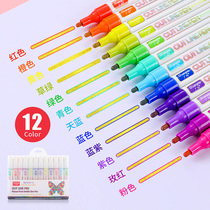 Work 1002 capacity two-wire outline pen color pen DIY album photo notes artifact hand-painted account ntn bi stroke hollow stereo Flash Pen 3 0MM