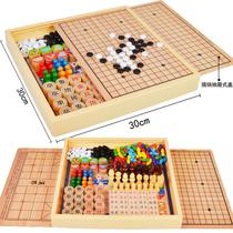 All-in-one checkers flying chess backgammon game multi-function chess children students educational wooden toys