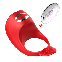 Lock essence ring 1 electric shock remote control vibration ring male set husband and wife co-shock adult products mainland silicone mainland China