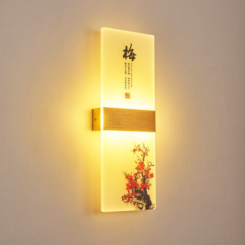 壁ランプ寝室のベッドサイドランプ新しい中国風のリビングルームの背景の壁ランプモダンなシンプルな廊下階段通路の壁ランプ