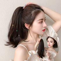 Wig female short fake pony tail clip type temperament high ponytail fake braid natural invisible hair tail roll straight hair