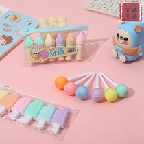Hanhan Department Store Creative Cartoon Mini Pill Color Function Mark Highlighter Graffiti Pen Color Pen 6 Color Set