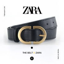 ZARA belt 2021 new autumn Joker Korean version simple with coat jeans black student trend belt
