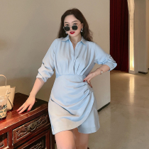 Touch Miss. France high deposit for big code Womens dress Tahmi Director Short version Lions dress Fat mm Conspicuine Slim Dress