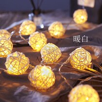 New Thai handmade vine ball light string net red room decorated teenage girl hearts bedroom arrangement Nordic little coloured lights string lights