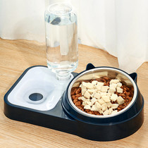 Cat bowls double bowl protection cervical spine Automatic drinking water dog bowl anti-overturning cat food basin not wet mouth kitty supplies