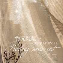 Dreamy curtain Curtain Milk Oil Color Style Light Lavish Window Veil Living-room Bedroom Superior Sense Floating Windows Light Tight radiopaque veil blinds