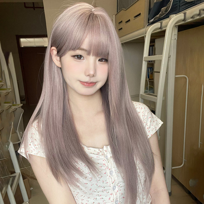 taobao agent Purple hair mesh, summer helmet, straight hair, internet celebrity