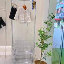 Clothing store display rack mobile display hanger floor cart women's special shelf shopping cart rack