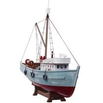 European-style solid wood fishing boat model ornaments smooth sailing craft wooden boat friendship boat graduation gift