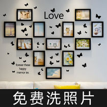 Creative Photo Wall Photo Wall Frame Composition Photo Wall Living-room Hanging Wall Mesh Red Room Wall Background Decorations free of punch