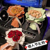On-board Fragrance Air Outlet Perfume Creative Dry Flowers Bouquet Handmade Decorated Car Air Conditioning Scented fragrance clip Pendulum Gift