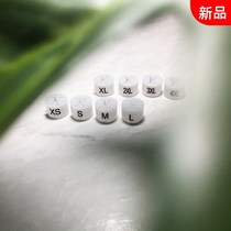 Four-tooth white background clip white plastic clothes size label stickers blue-green transparent childrens circle clothing store