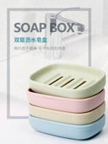 Bathroom non-slip soap box European transparent drain high foot soap box creative without cover simple home waterproof soap