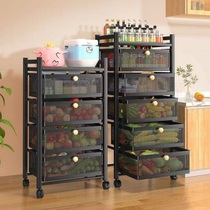 2022 Upper new drawer-type shelve kitchen dust-proof storage floor type vegetable fruit with drawers can be moved hot