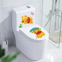 Creative Funny Toilet Lid Sticker full sticker Waterproof Refurbished Sticker Cartoon Cute Toilet Stickler Stickup to decorate