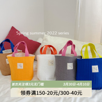 Full cotton fabric Canvas Cute Teenage Colored Ins Quilted Bag small carry bag Rope Bag Mommy Bag Diagonal Cross-pack