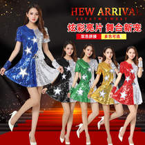 Cheerleading cheerleading costume jazz dance costume female adult hip hop sequin stage dress