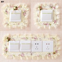 Protective cover small house Sub-100 lapped socket protective sleeve switch decoration applique with three-open cloth concealed socket lace lace