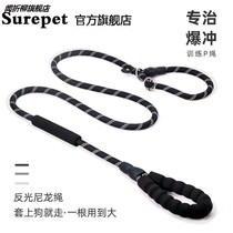 Medium large dog dog chain walking dog rope P chain p rope plus coarse lengthened training dog explosion-proof gold wool Labrador traction rope